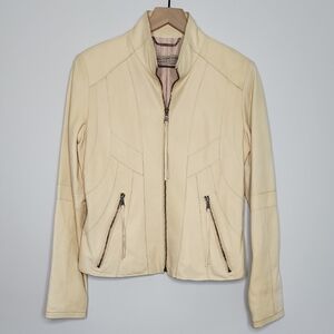 Marc New York Cream Leather Jacket
